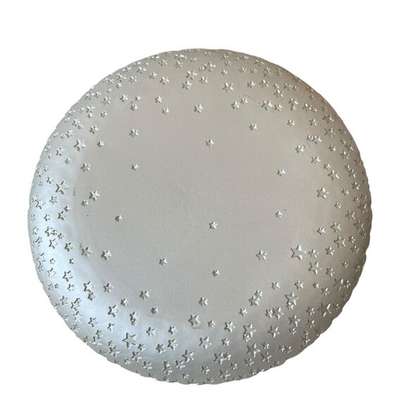 Artistic Accents Hand Decorated 13” Turkish Glass Plate Gold Stars NEW - Picture 2 of 7